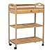 MERTNK Lkw-Lkw, Küchen-Bewegliche Wagen, 3-Tier-Schönheits-Galerie-Trolley Mit Schublade, Bambus Mit Universal-Bremsrad, Hotel- / Catering-Warenkorb/Wood/L