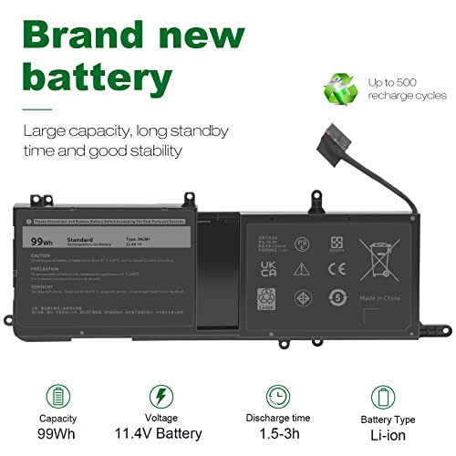 Image of 9NJM1 Battery Replacement for Dell Alienware 17 R4 R5 15 R3 R4 Alienware 15 2018 ALW17C-D1758 P31E P31E001 P31E002 P69F P69F001 P69F002, HF250 0HF250 0MG2YH 9NJMI 44T2R MG2YH 01D82 546FF HF25D 0546FF