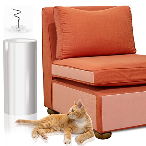 BILIPLE Katze Kratzschutz Klebefolien Kratzschutz Sofa Transparent Möbel Protector Kratzschutzfolie mit 30 Polster Nägel Katze Krallen Guards Pads für Sofa Möbel Tür Kratzschutz Cover