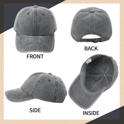Utensilsto 3 Stück Baseballkappe Für Herren Und Damen, Verstellbar Baumwolle Baseball Cap Vintage Unisex Basecap Sonnenhut Sportkappe Für Outdoor Sport Leisure Reisen, Hellgrau, Khaki, Rot