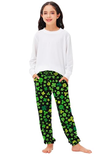 Deerose 4th of July Patriotic Pants American Flag Drawstring Sweatpants with Pockets 5-14 Years2