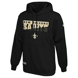 New Era NFL Men’s Scoreboard Pullover Performance Hoodie, Pro Football Fleece Hoodie, New Orleans Saints, Large