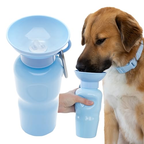 Image of Springer Dog Water Bottle | Portable Travel Drinking Feeder Dispenser for Dogs & Puppies | As Seen on Shark Tank | Leak-Proof Bowl | BPA-Free | Outdoor Walking, Hiking & Travel | 22oz Blue