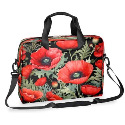 Bolsa para Laptop Roja con Estampado Floral 13-16 pulgadas