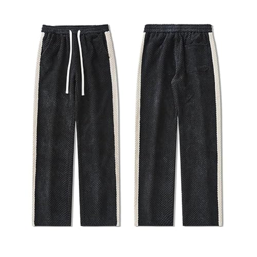 Men's Corduroy Jogging Pants, Casual Straight Drawstring Sweatpants, Fashion Elastic Baggy Pants3