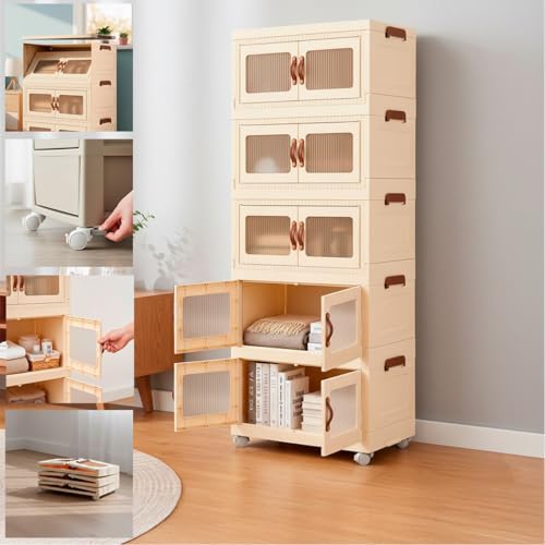 Armário Multiuso Dobrável Vertical 5 Caixas Organizador Visor Tra...