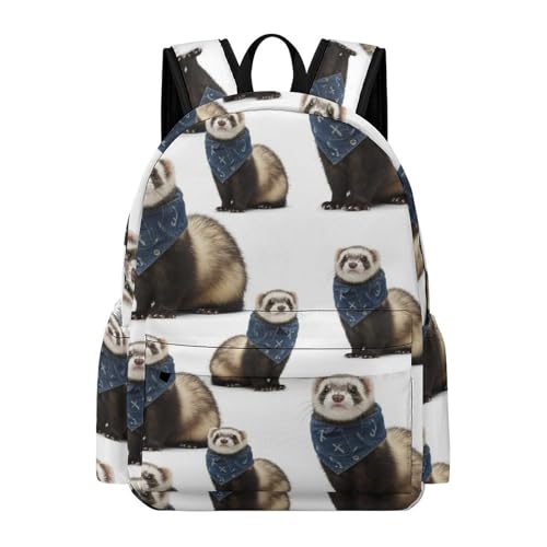 Sac à dos furet blanc léger ordinateur portable homme femme