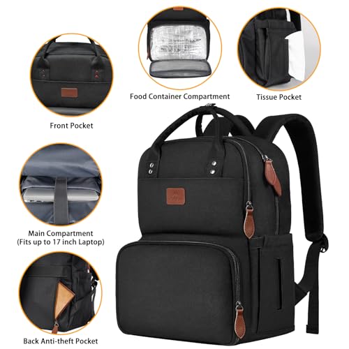 Image of MATEIN 17 Inches Lunch Backpack, Extra Large Lunch Box with Insulated Cooler Compartment, Water Resistant Laptop Backpack for College Work Picnic Beaches