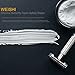 WEISHI Butterfly Open Double Edge Safety Razor for Men, Chrome Long Handle with 5 Stainless Razor Blades Included, Reusable Wet Shave Tool for Smooth, Close Shave