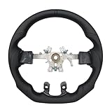 JIANGGAI Full Leather Steering Wheel, D-Shaped Flat Bottom Perforated Leather Grip...