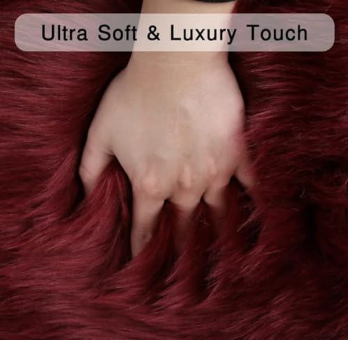 Image of VRB Dec 3 Mtr 60inch Fur White Cloth for Decoration,Baby Photoshoot Props Cloth for Decoration,Parties,Costumes, Gift Packing,Party Decor,Backdrop for Wedding mandap,Pooja (Red, 3Mtr)