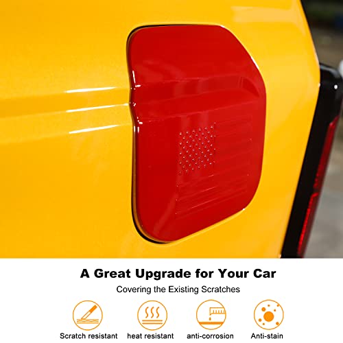 Razpoy For Bronco Gas Cap Cover Fuel Filler Gas Tank Door Trim Cover Exterior Accessories For Ford Bronco 2021 2022, Abs Plastic (Usa Flag Red) #TOP6