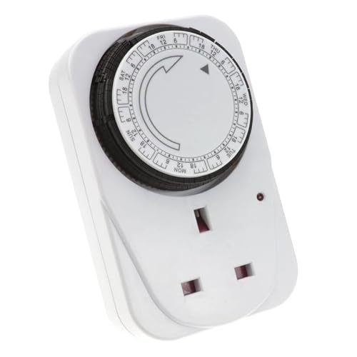 Mr.gadget's Solutions White Mr. Gadget's Solutions® Compact 7 Days Mechanical Timer Switch | 7 Days Segment Timer Light Switch 13A | Compact Energy Saver | Uk Mains Plug