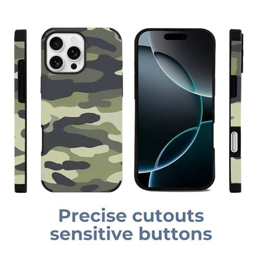 Camouflage Print Phone Case Fiber Skin Cell Phone Cover Mobile Case Protective Compatible with iPhone 16/iPhone 16 Plus/iPhone 16 Pro/iPhone 16 Pro Max3