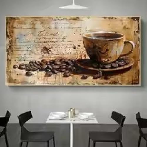 Images murales sur toile 20 x 40 cm de grains de café et design café