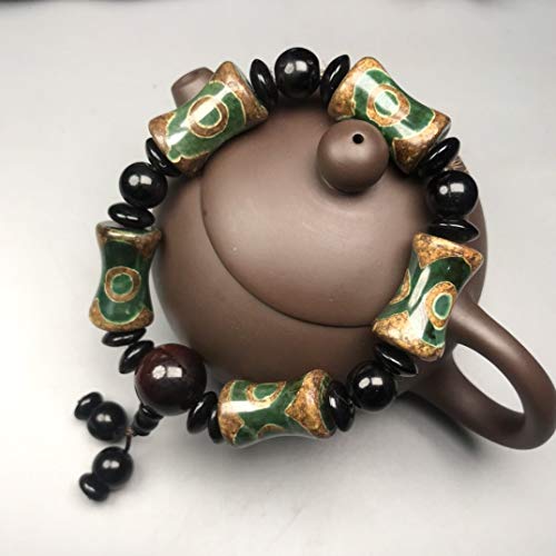 Bracelet perles dzi agate verte pour votre bien-être