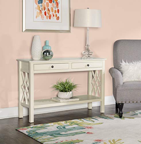 Linon Console Table, Antique White #TOP1