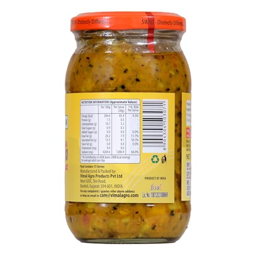 Image of SWAD Punjabi Home Made Mango Veg. Pickle, Masaledar Flavor & Taste, 400gm (Pack of 2)