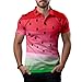 Watermelon Stripes Funny Golf Shirts for Men,Mens Hawaiian Shirts Short Sleeve Novelty Crazy Golf Shirts