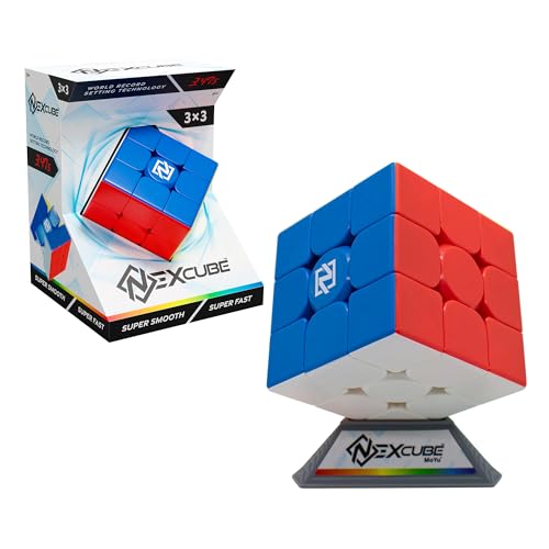 Nexcube 3x3 Clasico, El Cubo para Speedcubers. Máxima Velocidad. Sin Pegatinas. con posicionamiento preciso y Sistema de Doble Ajuste, Multicolor (64559901)