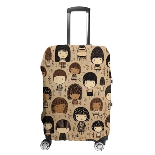 Travel Luggage Cover Suitcase Cover Suitcase Protector Many Girl Characters Luggage Covers Washable Baggage Cover Elastic Anti-Scratch Suitcase Case Protector for Adult Personalized Suitcase Covers