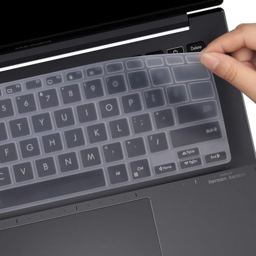 Image of RAYA Silicone Keyboard Skin Cover for ASUS Vivobook 14 OLED (X1404 / M1405) & Vivobook S 14 Flip (TP3402 / TN3402) & VivoBook S 14 OLED (S3402) & ASUS Zenbook 14 OLED (UM3402) Laptop (Clear)