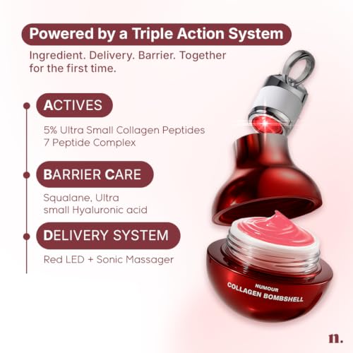 Image of Numour Collagen Bombshell 30g | India's 1st Korean Hydrolyzed Collagen Jelly | Sonic Massage & LED Red Light Therapy for Face | Sagging, Fine lines & Dullness | Anti-Aging Moisturizer | All Skin Types
