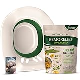 Fivona 2-in-1 Sitz Bath Soak Kit Over The Toilet Seat with Epsom Salt Blend with Essential Oils for Hemorrhoids and Postpartum Care Ideal for Perineal Soaking and Fast Irritation Relief