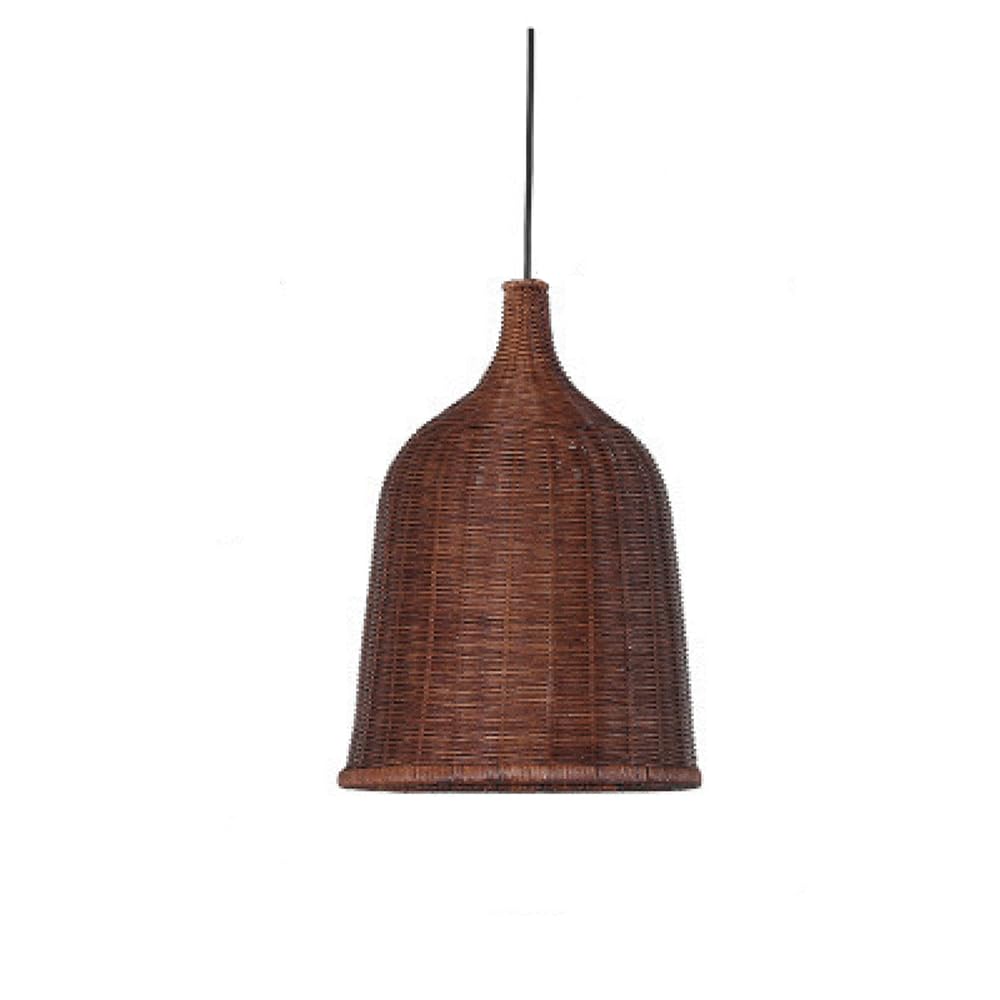 CHUNGYANG Pastoral Bamboo Rattan Pendant Light Southeast Asian Rattan Chandelier Light Fixture for Restaurant Retro Bamboo Wicker Lampshade Hanging Lamp for Kitchen Island Dining Room Entryway Foyer