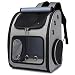 ALLSOPETS Mochila para Gatos Bolso para Perros Plegable Transpirable Viaje Mochila con Colchón Suave para Llevar Perros Gato de Menos de 7KG Gris
