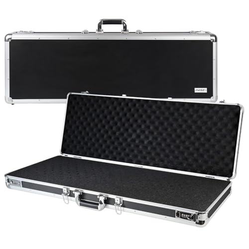 HMF 14404-02 Maleta de Aluminio para Armas y Rifles con Espuma | 96 x 36 x 12 cm | Negro