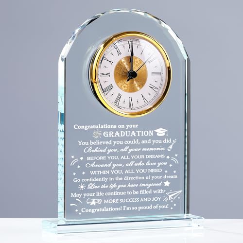 Image of YWHL Graduation Gifts for Women Men Her Him Class of 2026 Glass Clock