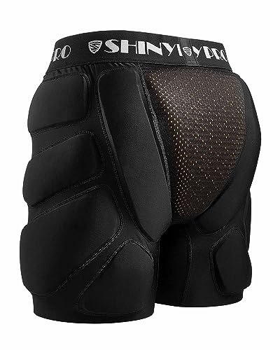 SHINYPRO Protective Padded Shorts for Snowboard and Skate CE Level 2 Butt and Tailbone Heavy Duty Protection Black