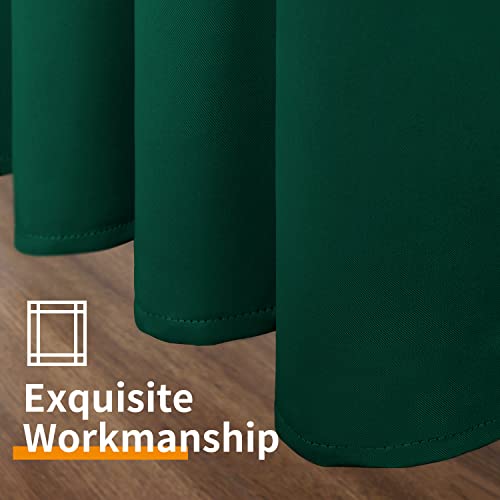 Image of YoungsTex Blackout Curtains 90 Inches Length for Bedroom - Thermal Insulated with Grommet Room Darkening Window Drapes for Living Room Office Privacy, Emerald Green, 2 Panels, 52 x 90 Inch