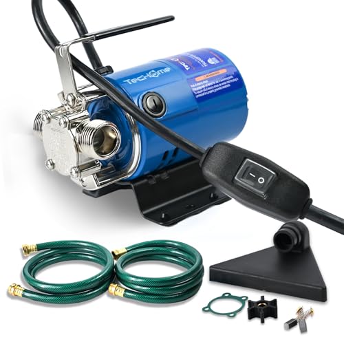 Water Transfer Pump, 115V 1/10 HP 330 GPH Electric Utility Pump，With ON/OFF Switch And 2 * 6 Feet Water Hoses Kit.