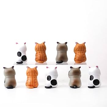 猫のミニチュアフィギュアセット AAGWW 喝采猫 子猫玩具セット PVC ミニチュア フィギュア 働物