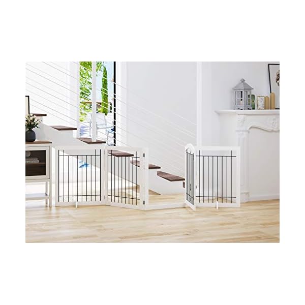SPIRICH 96inch Extra Wide 30inches Tall Dog Gate with Door Walk