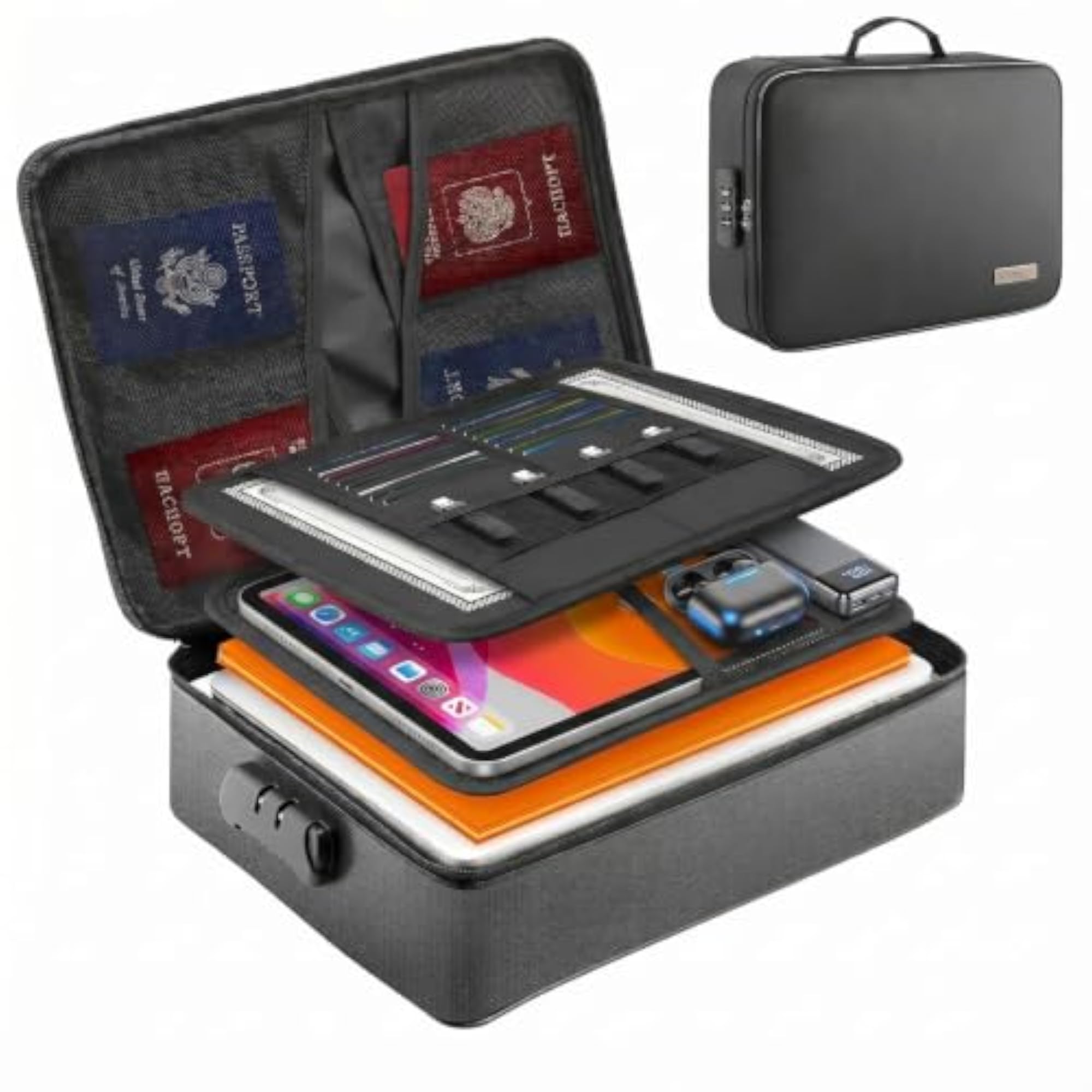 Fireproof Waterproof Document Bag with Lock