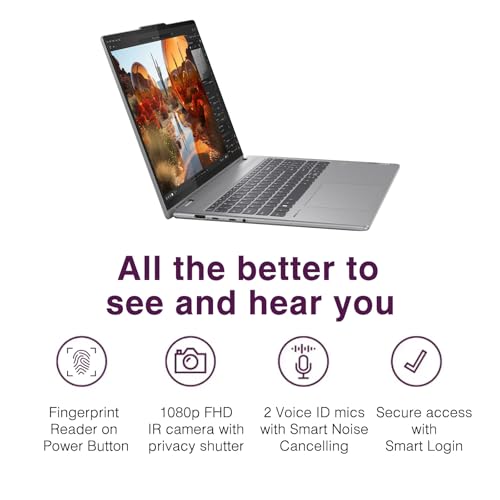 Image of Lenovo Yoga 7 2-in-1 16 inch 2K Touchscreen Laptop, Office Pro Lifetime License, AMD Ryzen 7 8840HS, 16 GB LPDDR5X RAM, 1 TB SSD, Long Battery Life, FHD Webcam, Backlit KB, Window 11 Pro, Design Mouse