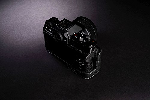 X-T100 Case, Bolinus Handmade Genuine Real Leather Half Camera Case Bag Cover For Fujifilm Fuji X-T100 Xt100 Camera Bottom Opening Version + Hand Strap -Black #TOP4