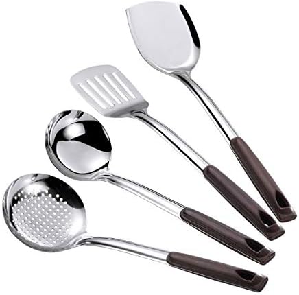 4pcs Stainless Steel Kitchen Utensil Set Spatula Spoon Frying Shovel Colander Noodle Spaghetti Spoon Kitchen Cooking Tools
