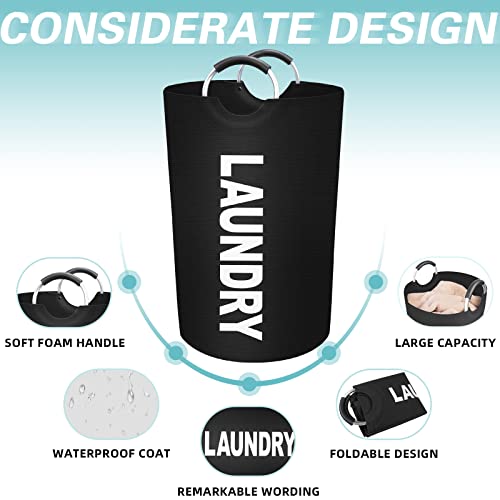 StorageRight-115L-Large-Laundry-Basket-Laundry-Hamper-Dirty-Clothes-Hamper-for-Laundry-Collapsible-Waterproof-Laundry-Baskets-with-Foam-Protected-Aluminum-Handles-for-Laundry-Dorm-Family-Black