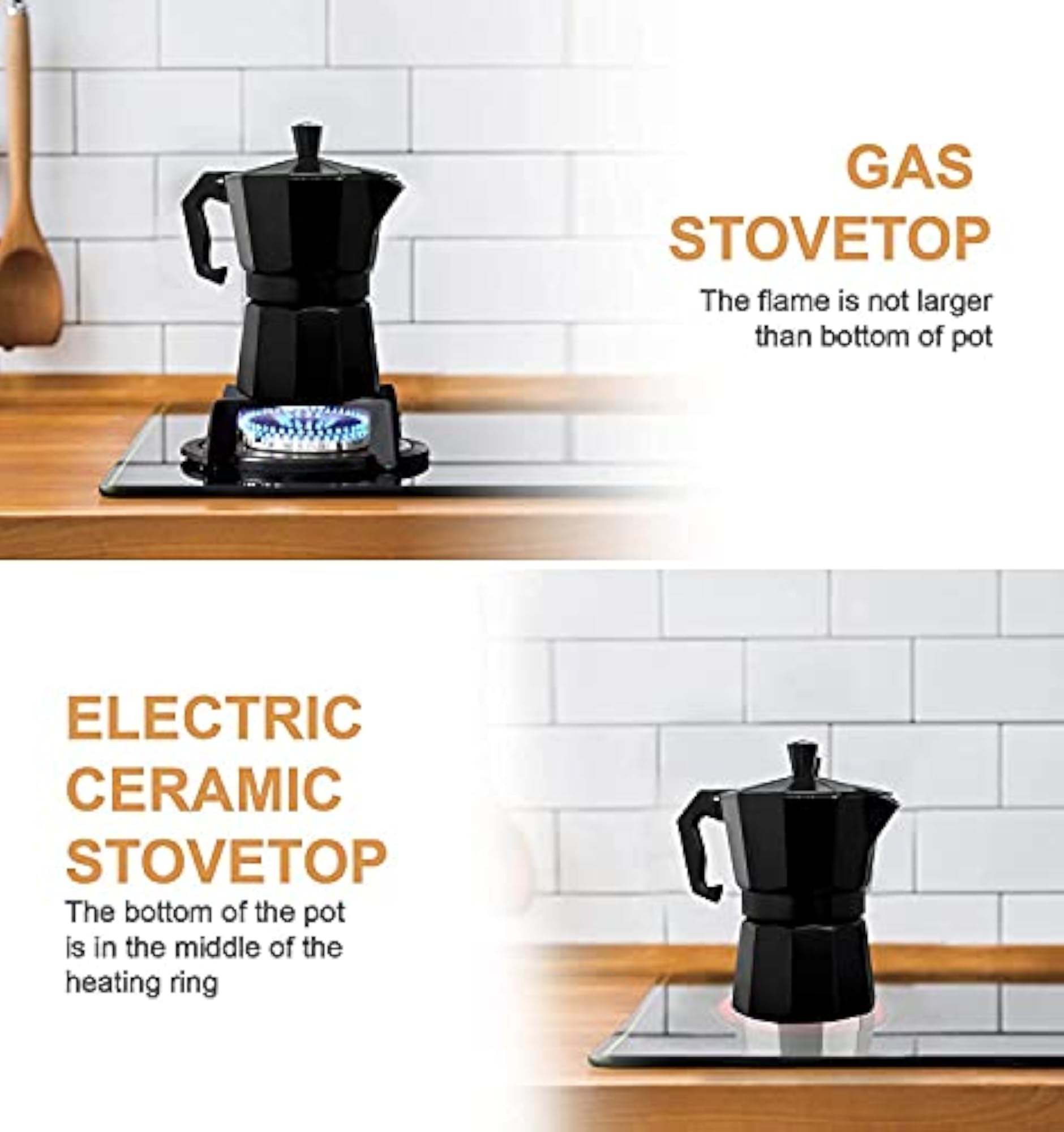 Aluminum Moka Stove Coffee Maker with Mug, 9 Cup