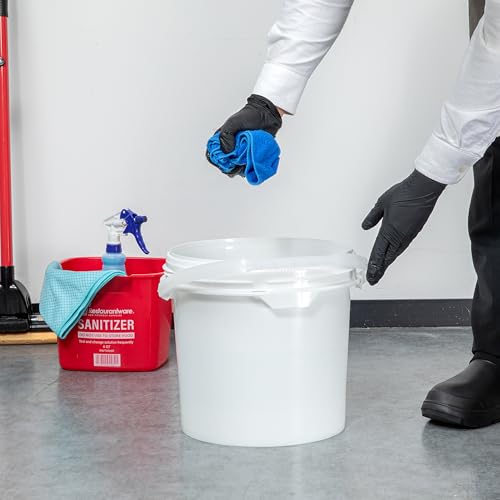 Image of Restaurantware-Met Lux 3.5 Gallon UN Rated Pail, 1 Screw Top Bucket - Lid Sold Separately, Airtight Seal, White Plastic Screw Top Pail, Multipurpose, Ideal for Storing Pet Food, Cereal, and Grain
