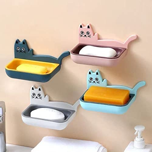 AP & ZP Beautiful Plastic Soap Holder/Soap Box Cat Shape Soap Dish Case Holder Bathroom Accessory 3