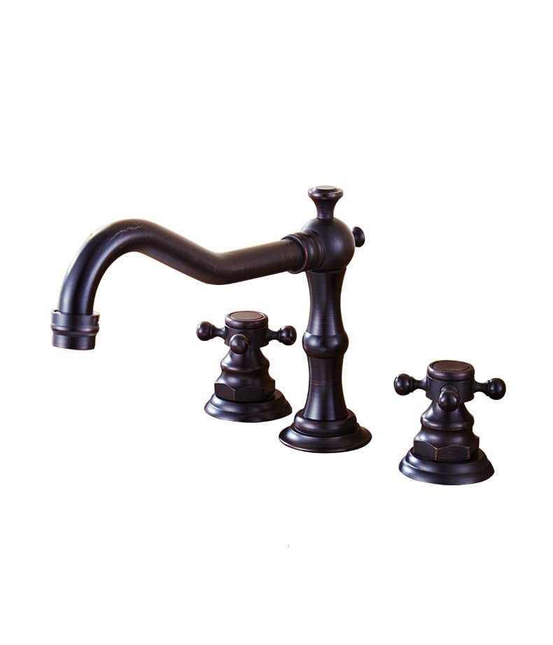 Robinet mitigeur chaud et froid en trois pièces pour vasque rétro et ambiance bain vintage