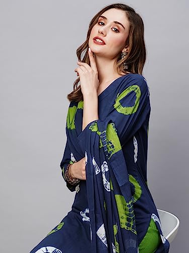 Image of ANNI DESIGNER Women Cotton Blend Kurta Pant With Dupatta