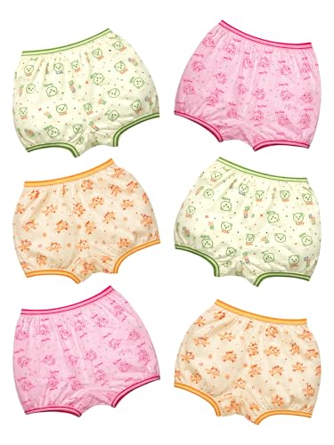 Image of BODYCARE Kids Printed Unisex Bloomer Underwear 100% Cotton Soft Comfortable | Skin Friendly | Innerwear | Pack of 6 (Color & Print May Vary)
