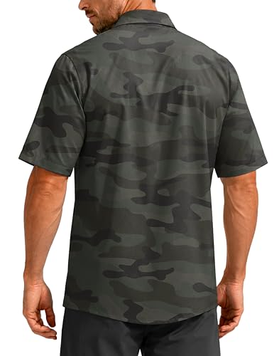 Image of G Gradual Men's Fishing Shirts with Zipper Pockets UPF 50+ Lightweight Cool Short Sleeve Button Down Shirts for Men Hiking