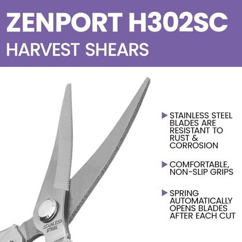 Cortador de cosecha Zenport con hoja dentada de acero inoxidable 5